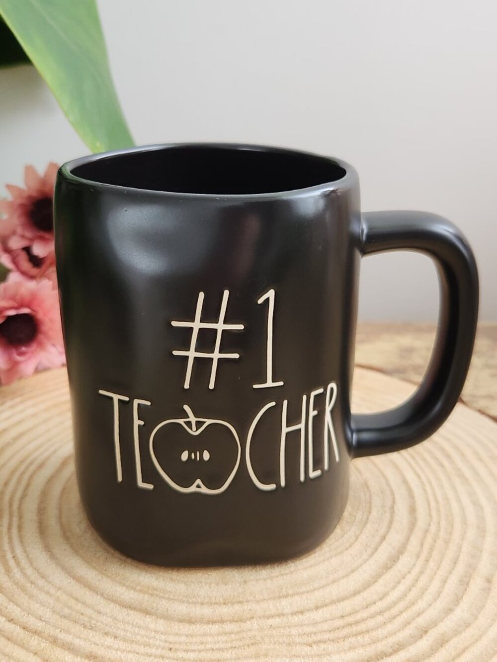 Rae Dunn Artisan Collection #1 Teacher Black Ceramic Coffee Cup Mug